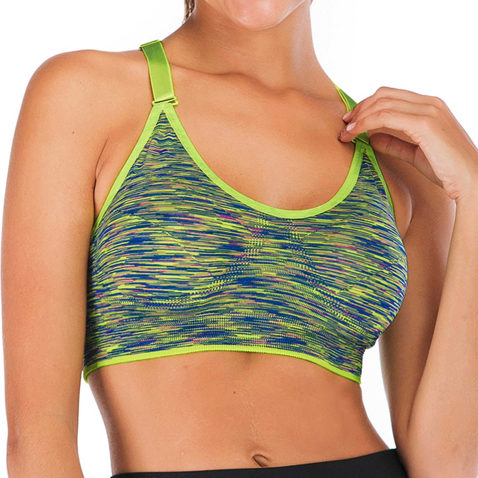 thumbnail image 4 of Pack de 2 sujetadores deportivos de alto impacto para mujer - Camiseta sin costuras para yoga y running con tirantes ajustables (tallas S-XL), 4 of 6